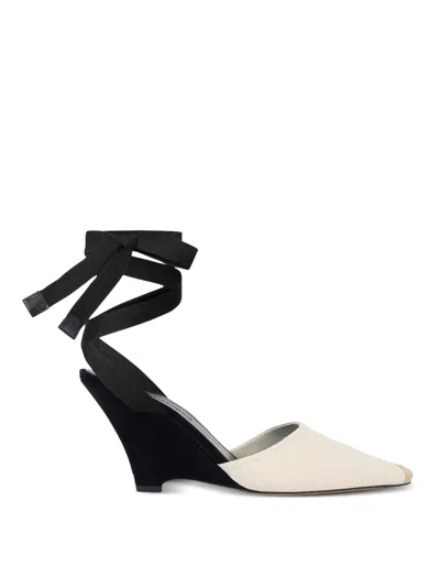 Jacquemus The High Espadrilles Colorblocked Wedge Mules In Sand
