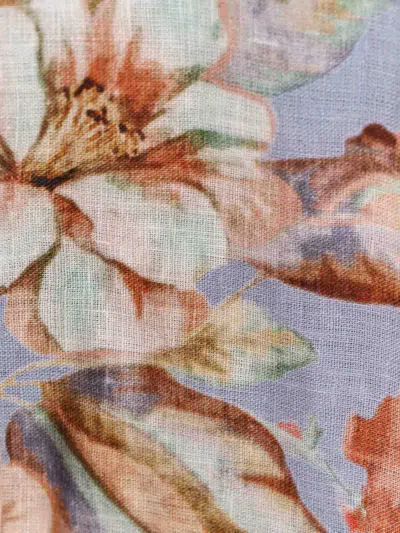 Zimmermann Awaken Floral-print Broderie Anglaise Linen Midi Dress In Blue