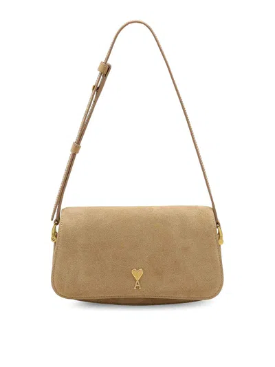 Ami Alexandre Mattiussi Ami Paris Women Suede Shoulder Bag With Logo On The Front In Multi