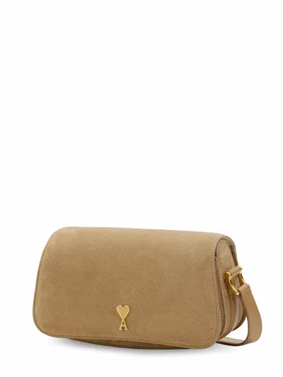 Ami Alexandre Mattiussi Ami Paris Women Suede Shoulder Bag With Logo On The Front In Multi