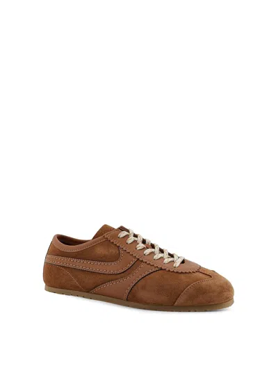 Dries Van Noten Women Brown Low-top Sneakers With Two-tone Lace-up In Suede Woman