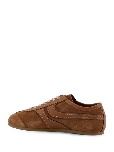 Dries Van Noten Women Brown Low-top Sneakers With Two-tone Lace-up In Suede Woman