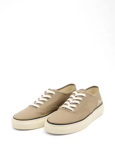 Jacquemus Cotton Low-top Sneakers With Embroidered Logo In Brown