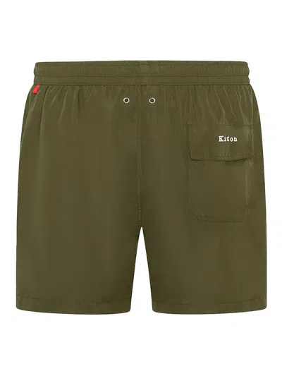 Kiton Drawstring Swimming Trunks In Green