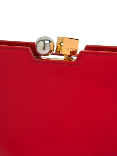 Jacquemus Salone Tote Bag In Red Leather In Red