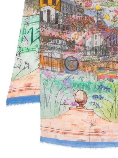 Faliero Sarti Milano Silk Blend Rectangular Stole In Multi