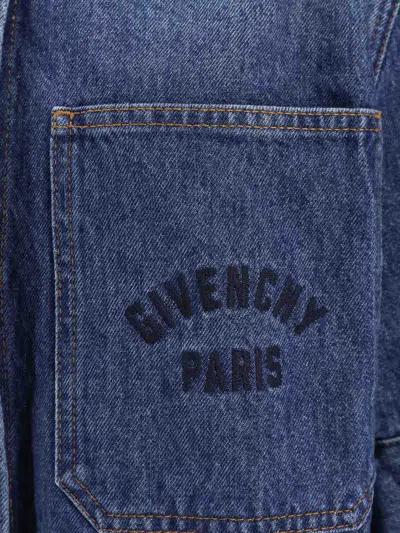 Givenchy Cropped Cocoon Shirt In Medium Denim Clothing In Blue