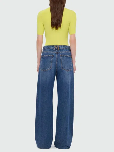 Msgm Buttoned Wide-leg Jeans In Blue