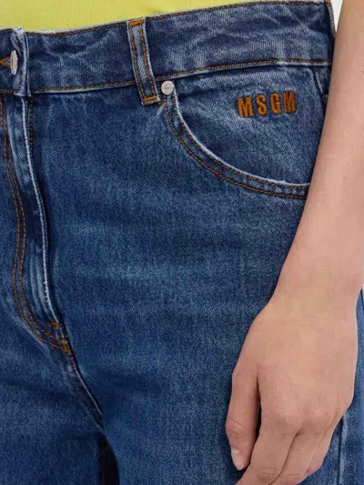 Msgm Buttoned Wide-leg Jeans In Blue