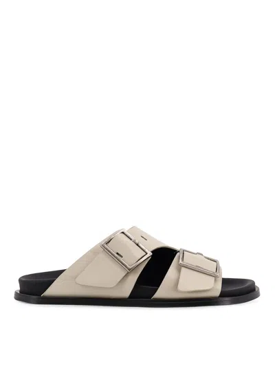 Alohas Adjustable Strap Leather Sandals In Multi
