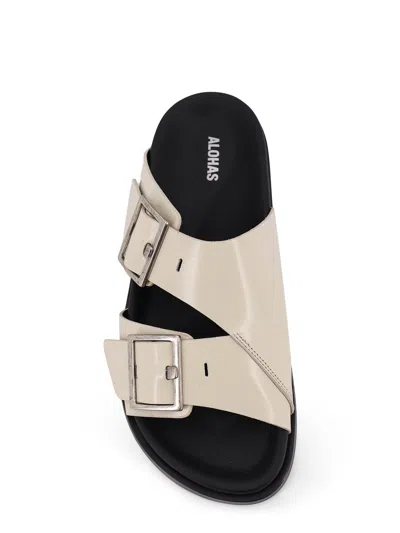 Alohas Adjustable Strap Leather Sandals In Multi