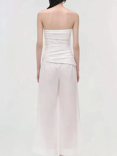Simkhai Emerson Ruched Bustier Top In White