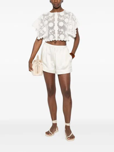 Twinset White Crochet-effect Top In White