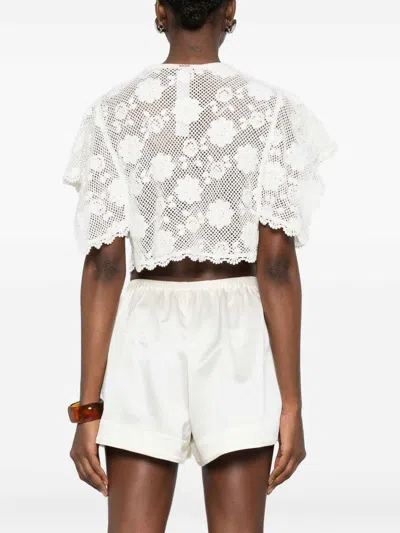 Twinset White Crochet-effect Top In White