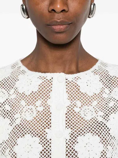 Twinset White Crochet-effect Top In White