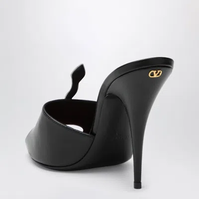 Valentino Garavani 105mm Strass Snake Leather Mule Pumps In Black