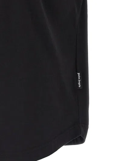 Palm Angels Back Curved Logo Oversized Short Sleeves T-shirt In Black