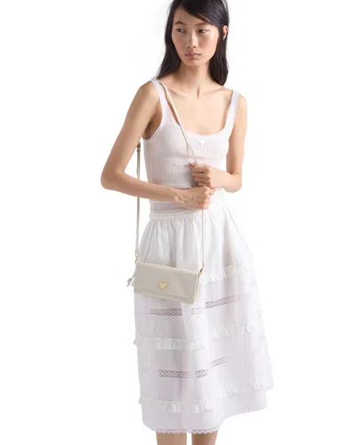 Prada Leather Wallet With Shoulder Strap