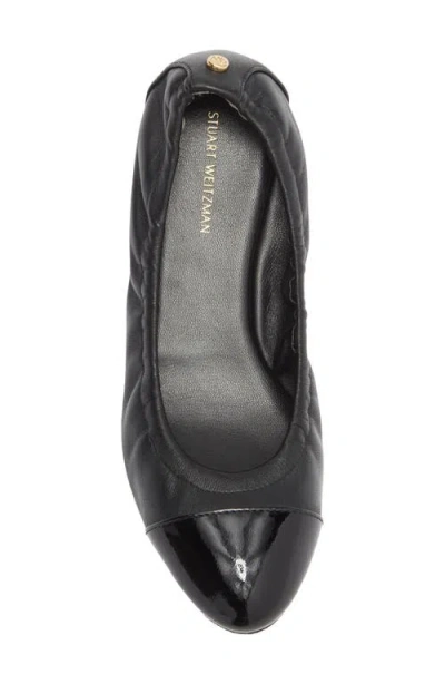 Stuart Weitzman Gabby Foldable Ballet Flat In Black