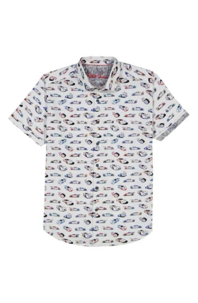 Robert Graham Neon Wheels Short Sleeve Cotton Button-up Shirt In Multi