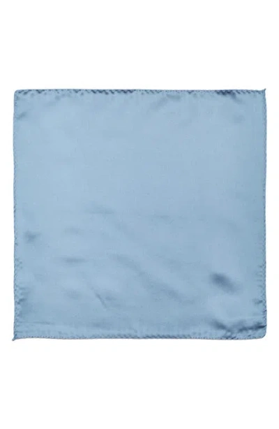 Construct Solid Satin Pocket Square In Blue
