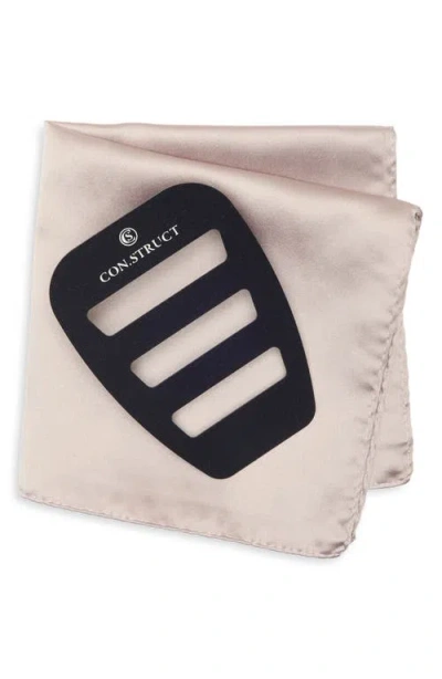 Construct Solid Satin Pocket Square In Pink