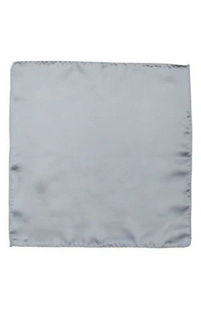 Construct Solid Satin Pocket Square In Gray
