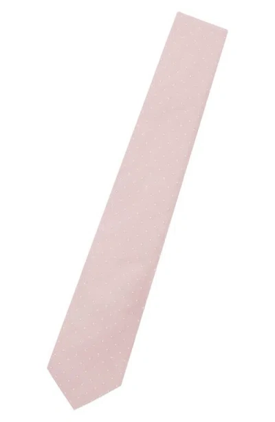 Construct Dot Print Cotton Tie In Pink