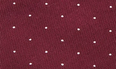 Construct Dot Print Cotton Tie In Burgundy