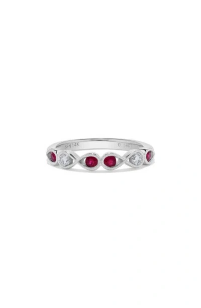 H.j. Namdar Ruby & Diamond Stack Ring In Gold