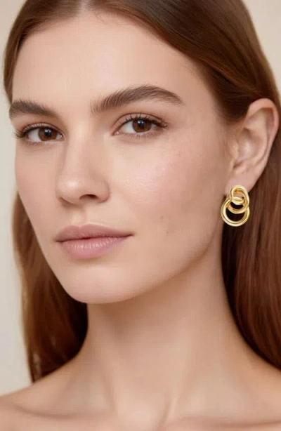 Gabi Rielle Triple Drop Knocker Stud Earrings In Gray