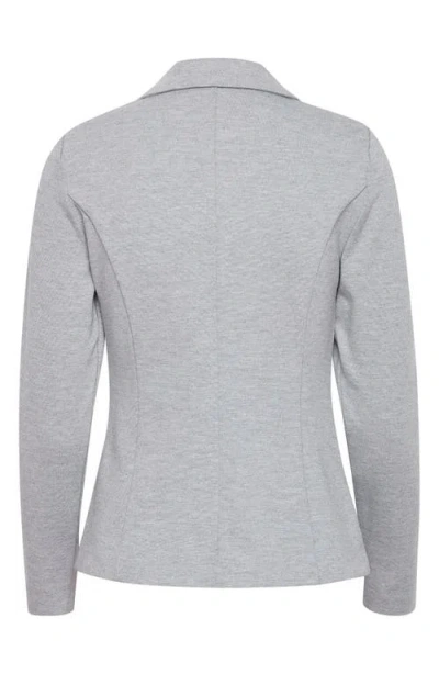 Ichi Regular Notch Lapel Ponte Blazer In Gray