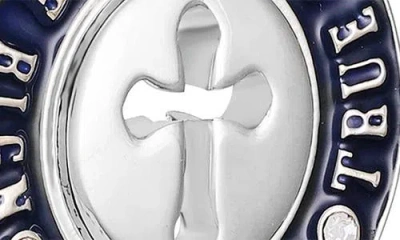 True Religion Logo Stud Earrings In Silver
