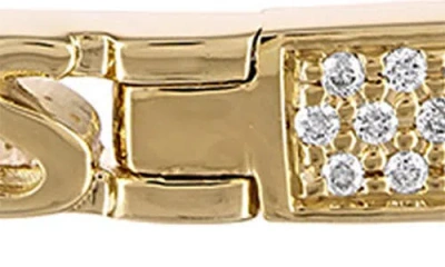 Eden Presley Half Text & Diamond Bangle In Gold