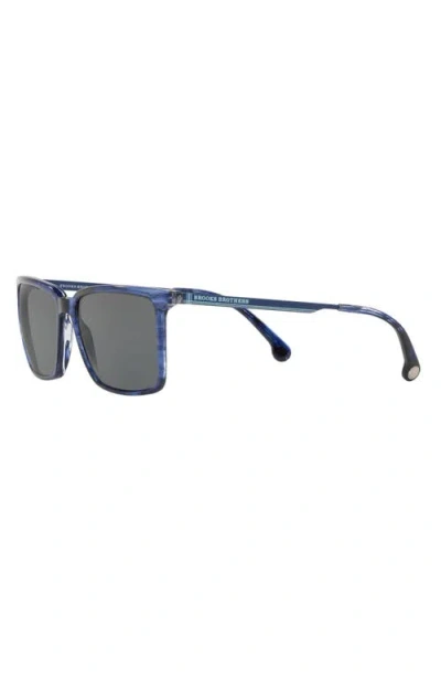 Brooks Brothers 58mm Rectangular Sunglasses In Blue