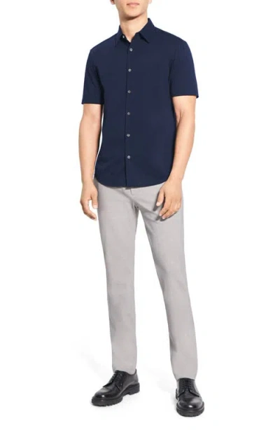 Theory Irving Short Sleeve Button-up Shirt In Blue
