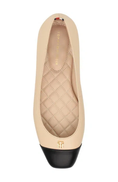 Tommy Hilfiger Logo Hardware Ballet Flat In Neutral