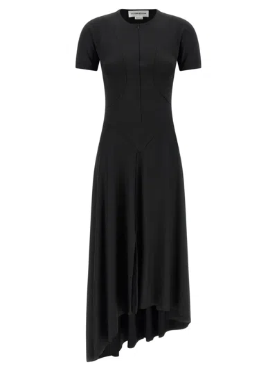 Victoria Beckham Women Black Crew Neck Midi Dress, S Luxury Dresses For Women Darveys In Black