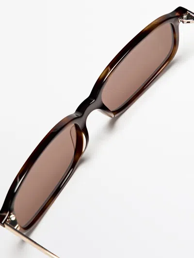 Massimo Dutti Gafa De Sol Rectangular Combinada In Neutral