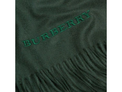 Shop Burberry Cashmere Blanket In Dark Forest Green
