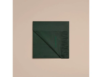 Shop Burberry Cashmere Blanket In Dark Forest Green