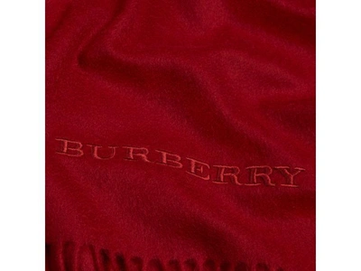 Shop Burberry Cashmere Blanket In Parade Red