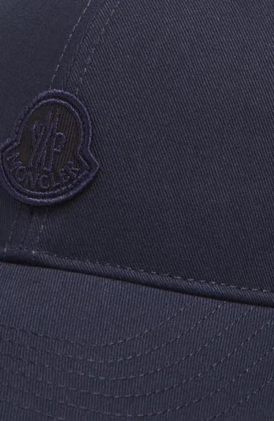Moncler Embroidered Logo Patch Adjustable Baseball Cap In Blue