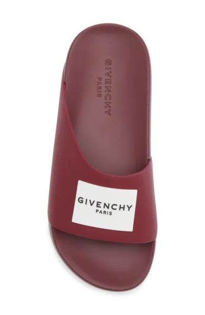 Givenchy Label Flat Mules In Rubber In Red