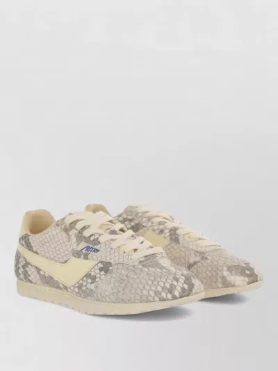 Autry White Grey Windspin Python Sneakers In Neutral