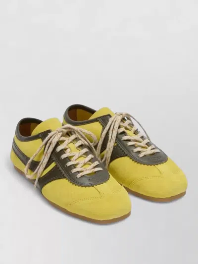 Dries Van Noten Yellow Leather Sneakers