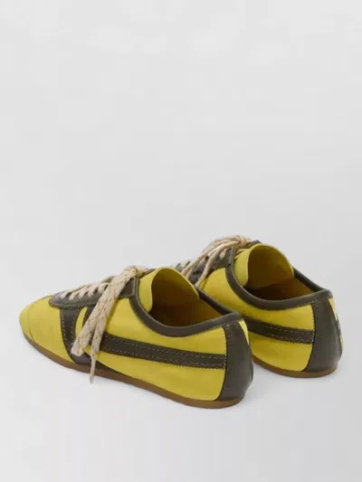 Dries Van Noten Yellow Leather Sneakers