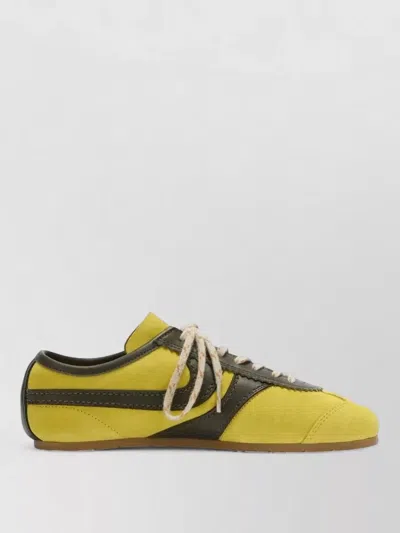 Dries Van Noten Yellow Leather Sneakers