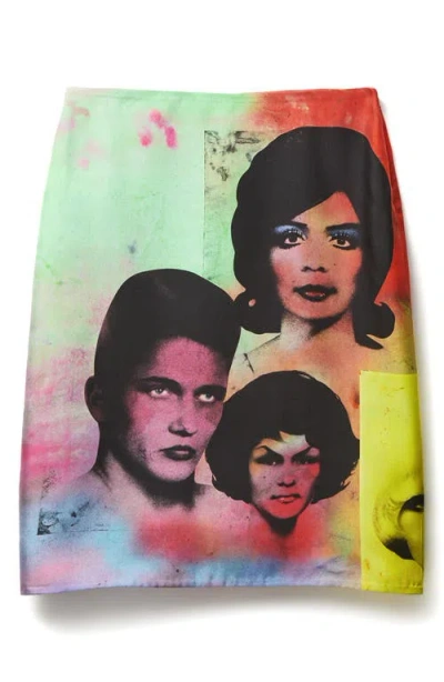 Versace Printed Silk Twill Pencil Skirt In Animal Print