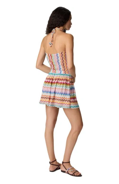 Missoni Short Jumpsuit In Lame Viscose With Pixel-effect Zigzag Pattern In Multi
